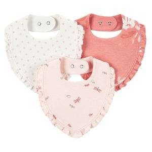 Kit babador bebê 3 peças bichinhos floral multicor