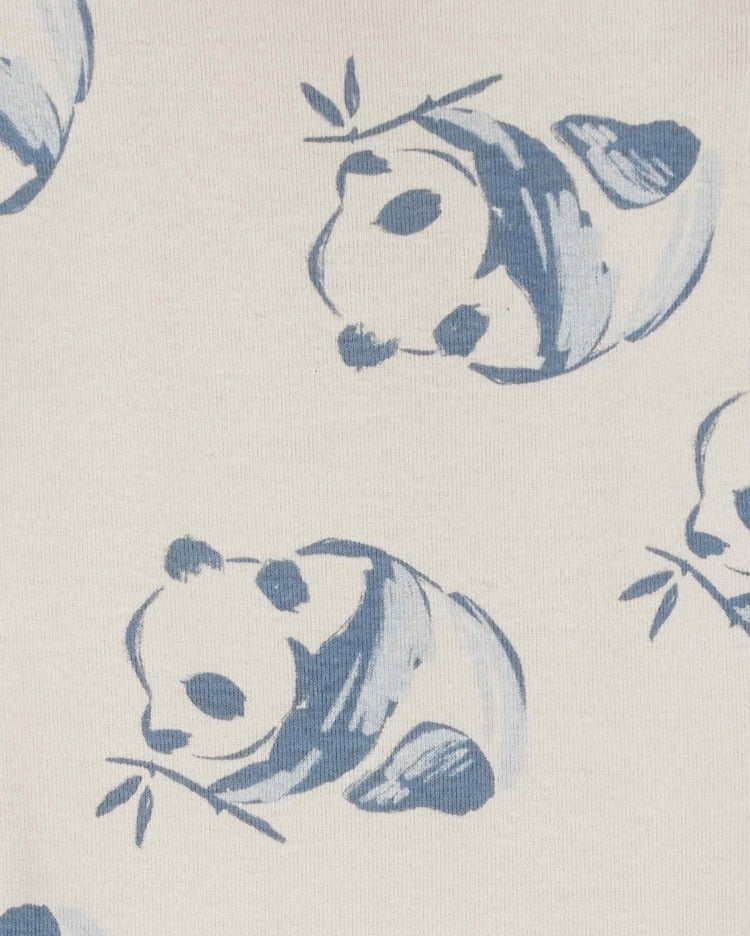 Kit body bebê 5 peças ombros transpassados panda multicor - Imagem 3