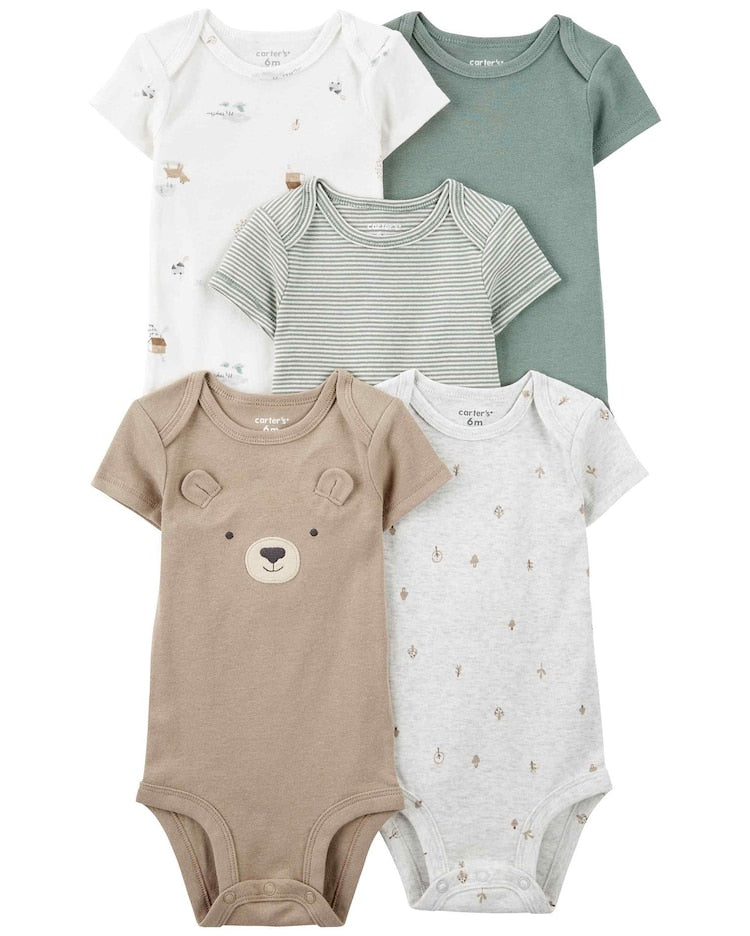 Enxoval bebê conjunto longo 7 peças urso e listras multicor - Imagem 3