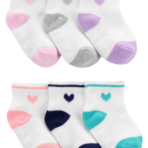 Kit meia infantil 6 pares com corações multicor |