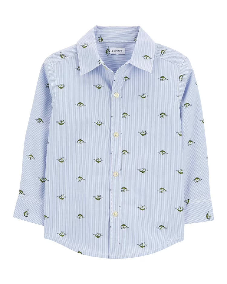 Camisa infantil dimossauros manga longa azul |
