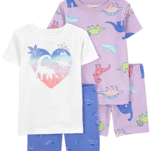 Pijama curto infantil 4 peças dinossauros multicor |
