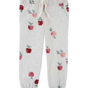 Calça infantil jogger maçãs cinza |