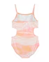 Maiô infantil recorte nas laterais tie dye rosa | - Imagem 2
