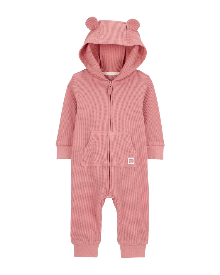 Macacão bebê capuz com orelhas rosa | Carter's