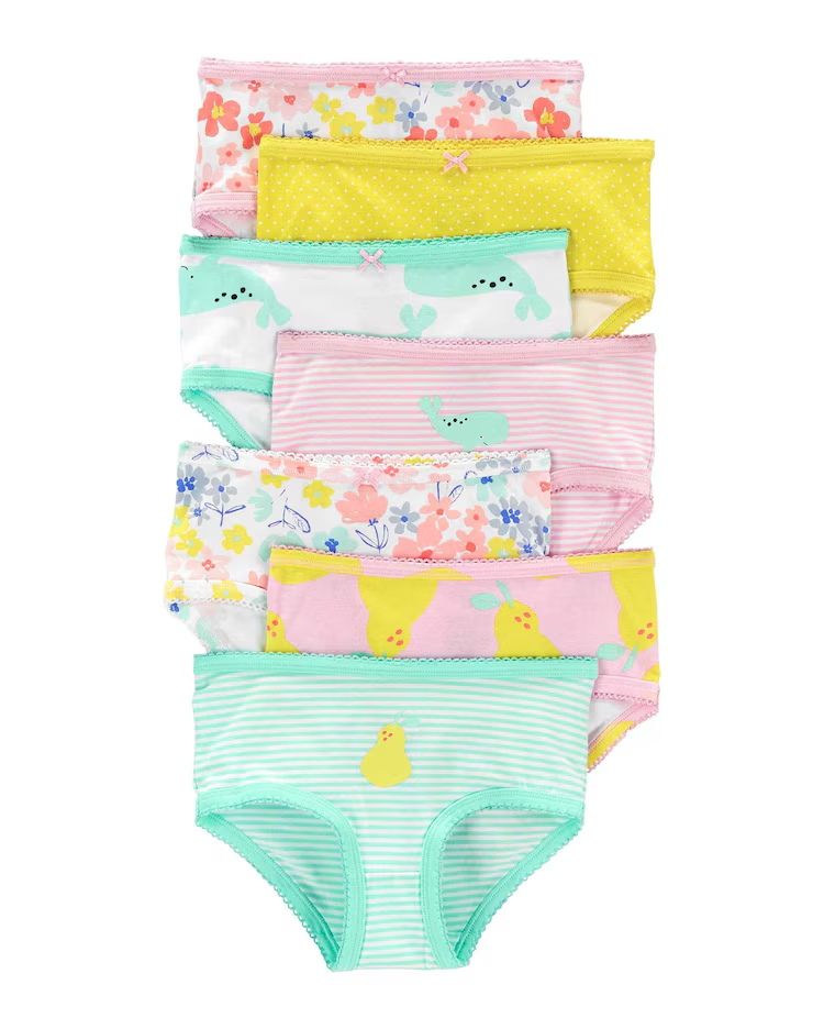 Kit calcinha infantil 7 peças estampas fofas rosa |