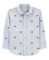 Camisa infantil dinossauro manga longa azul | - Imagem 2