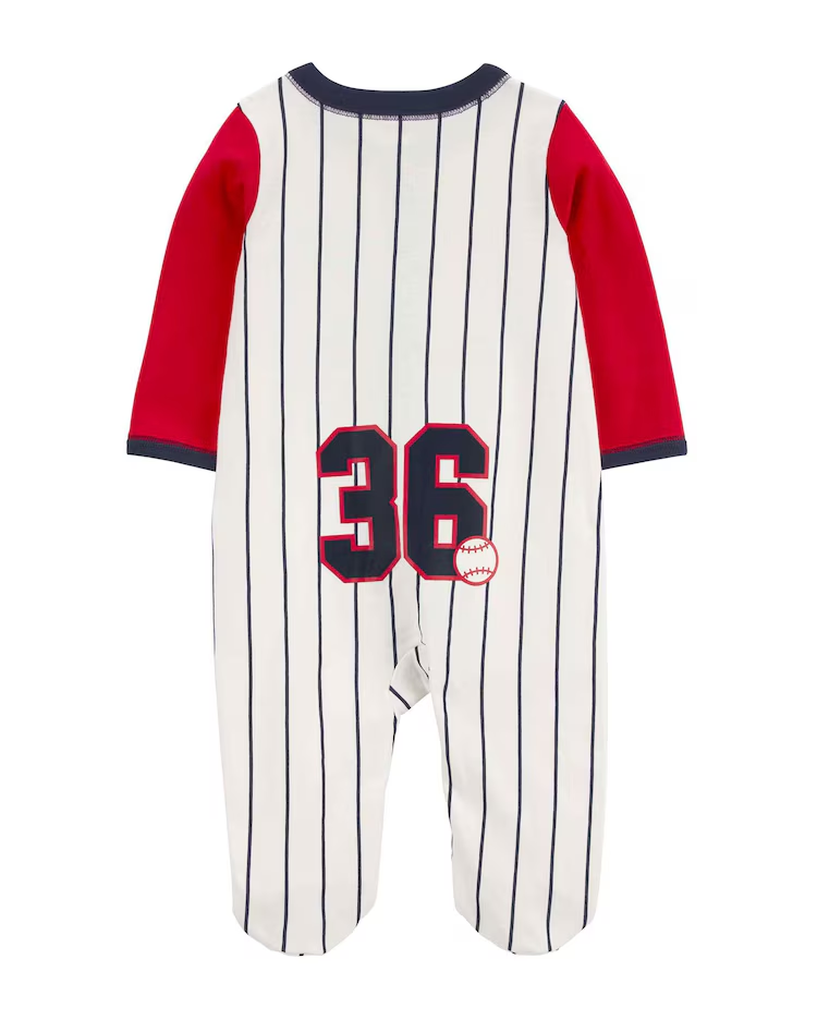 Macacão bebê basebol listrado branco | - Imagem 2