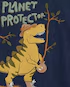 Camiseta infantil dinossauro de chapéu azul | - Imagem 2