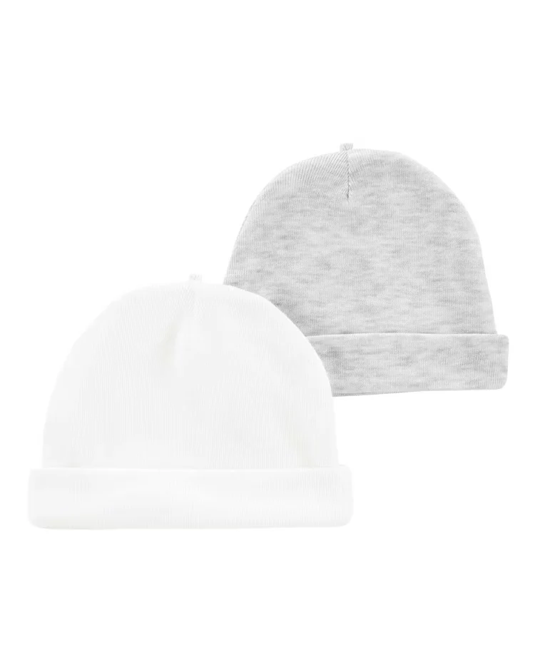 Kit touca bebê 2 peças branco |