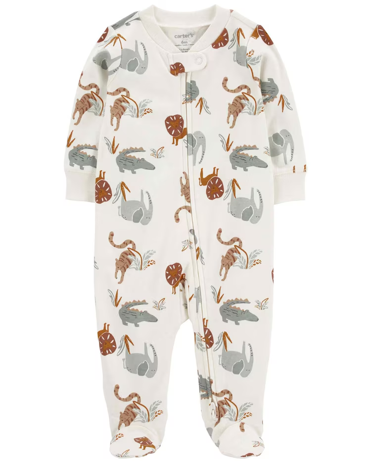Macacão bebê de fleece jacaré off-white |