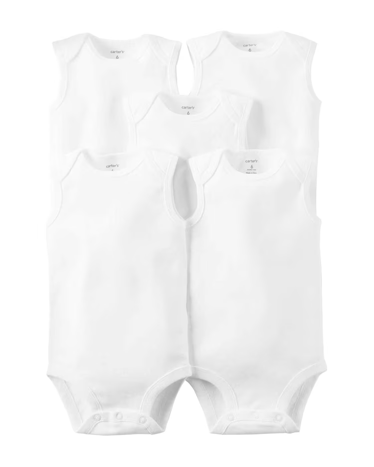 Kit body bebê 9 peças manga longa e regata branco | - Imagem 3
