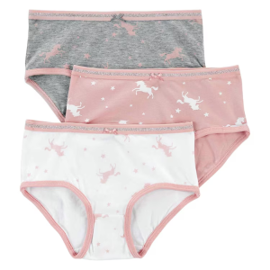 Kit Calcinha Infantil 3 Peças Multicor